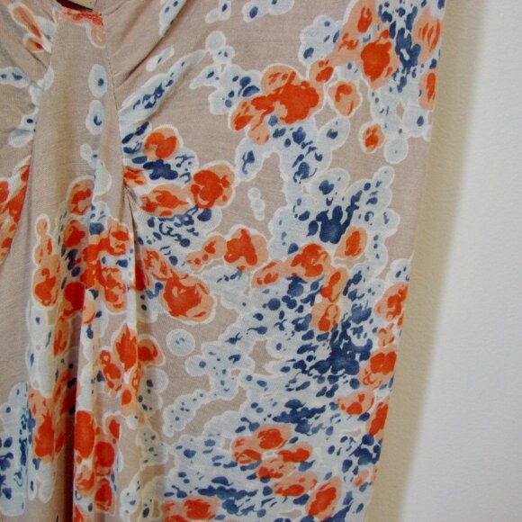 Free People Floral Midi Dress Flutter Ruffle Sleeve Fairy Cream Beige Medium - Picture 16 of 16